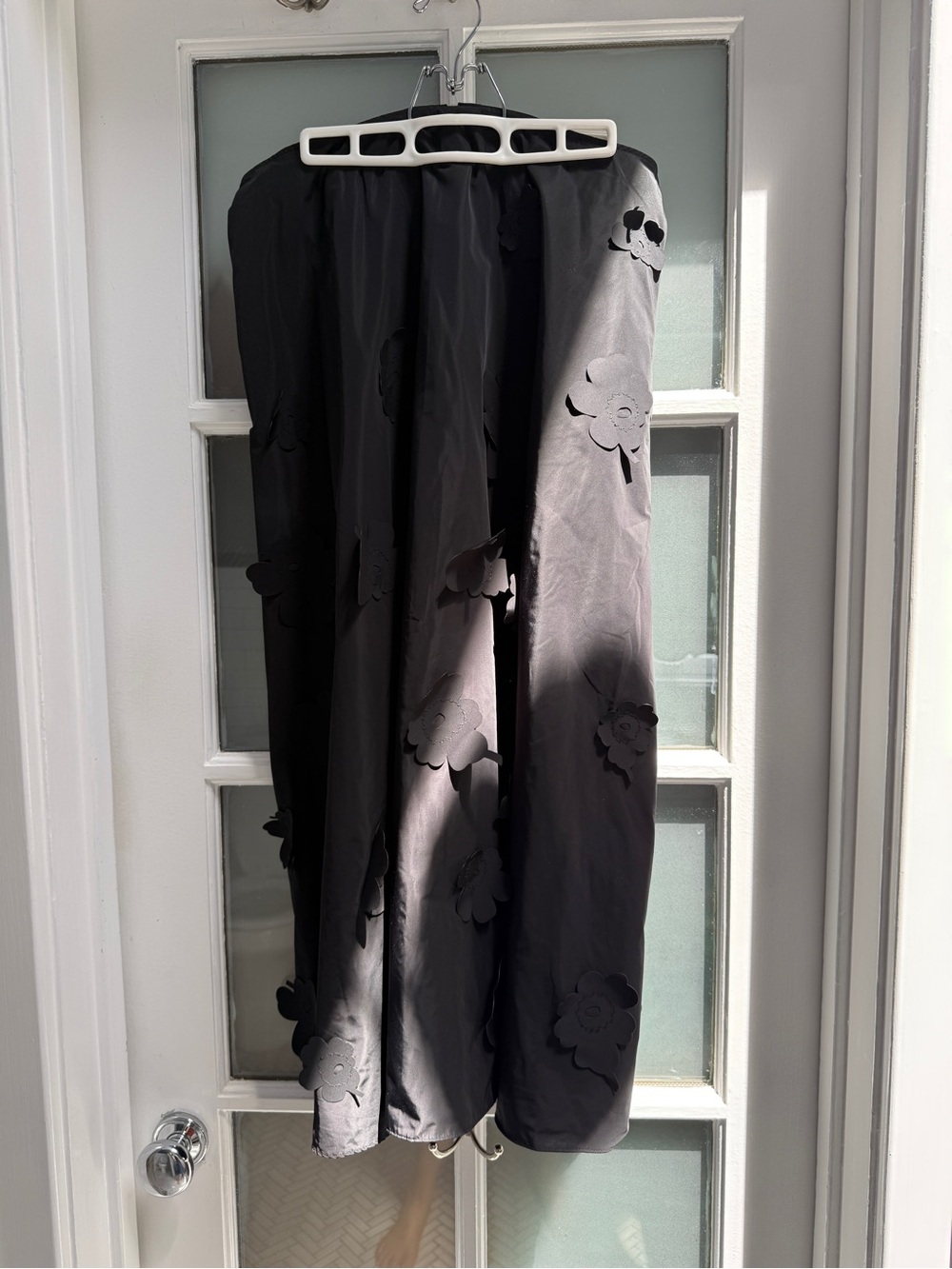 Marimekko Kumarrus Unikko Black Floral Appliqué Midi Skirt - Picture 3 of 5